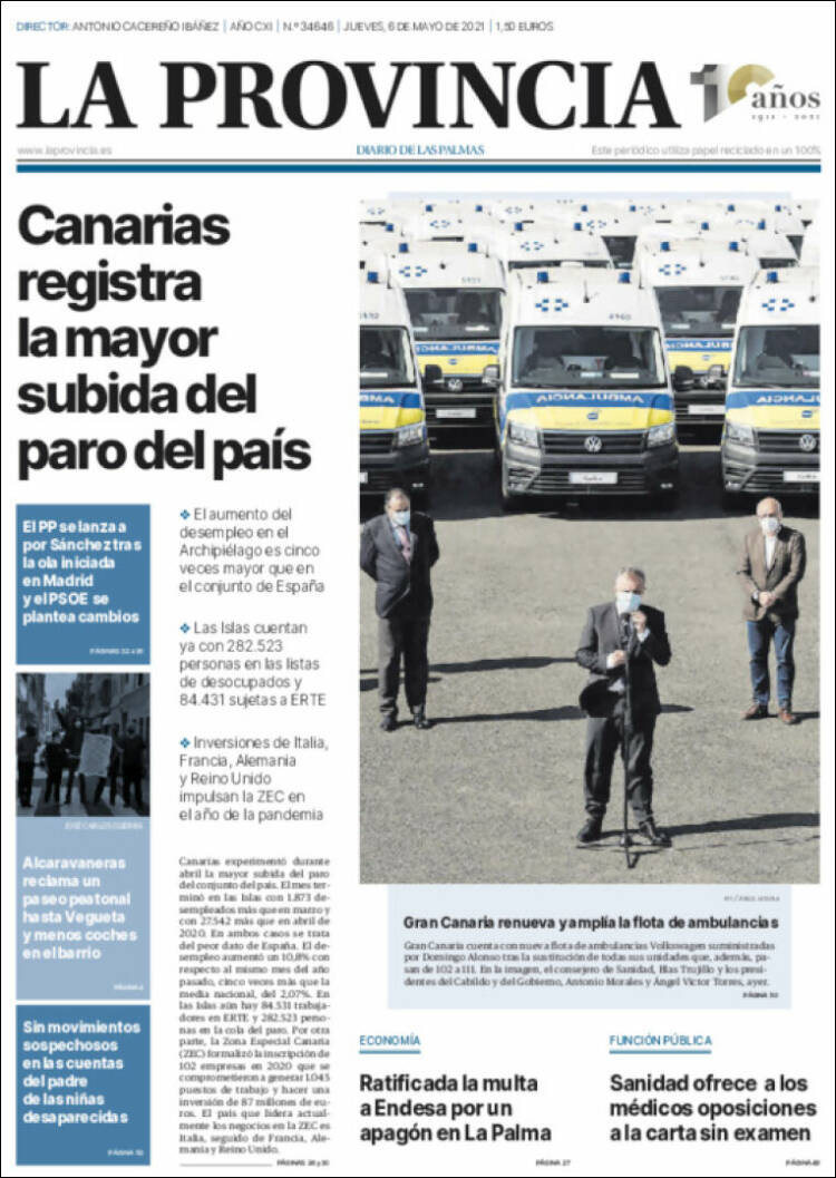 Portada de La Provincia (España)