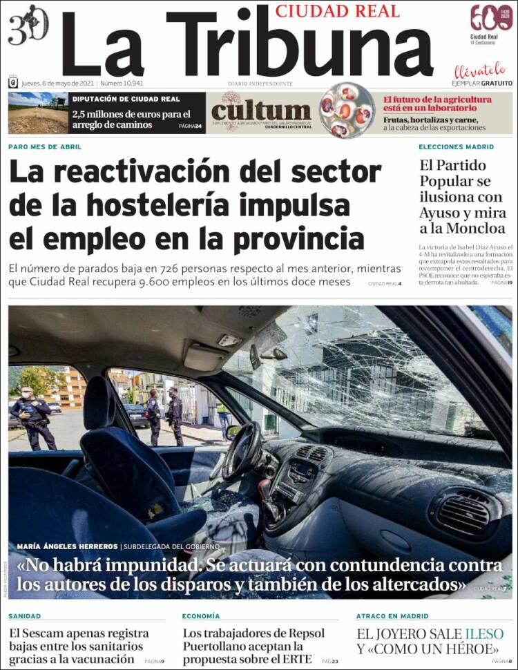 Portada de La Tribuna de Ciudad Real (España)