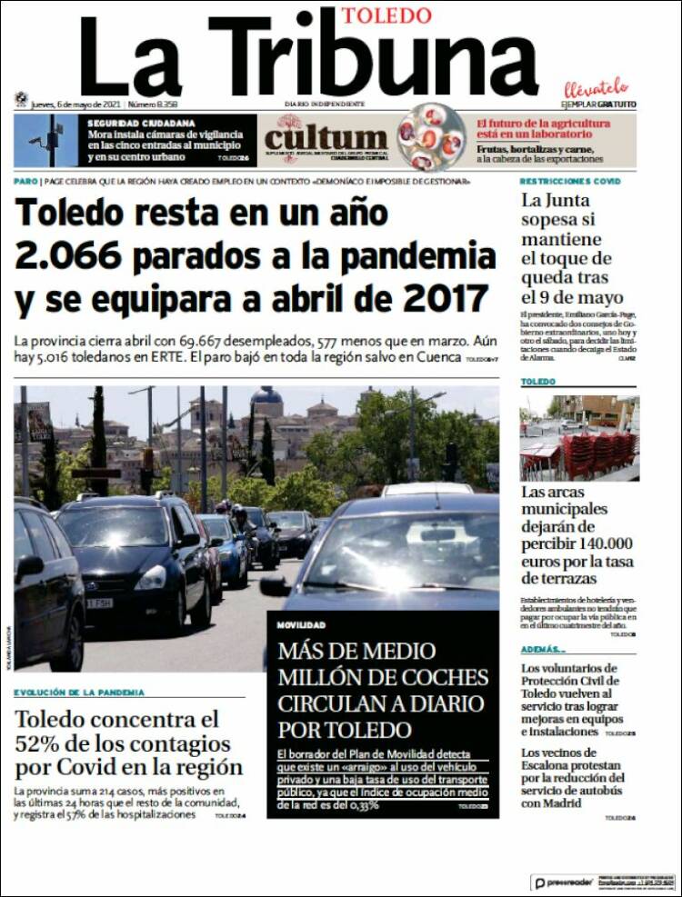 Portada de La Tribuna de Toledo (Spain)