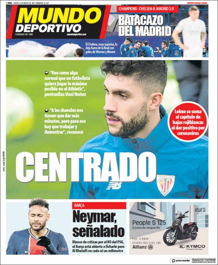 Portada de Mundo Deportivo Bizkaia (España)