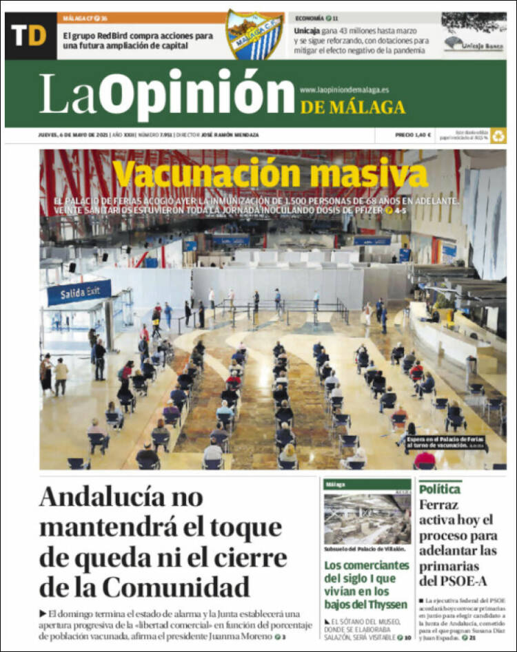 Portada de La Opinión de Málaga (Spain)