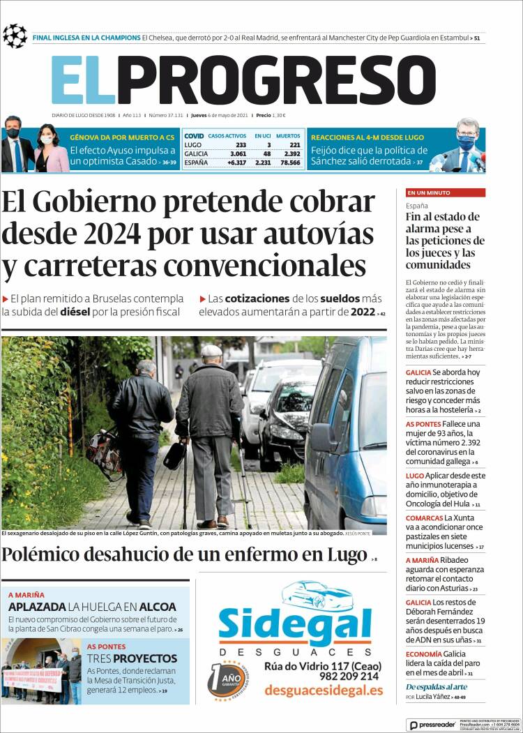 Portada de El Progreso (Spain)