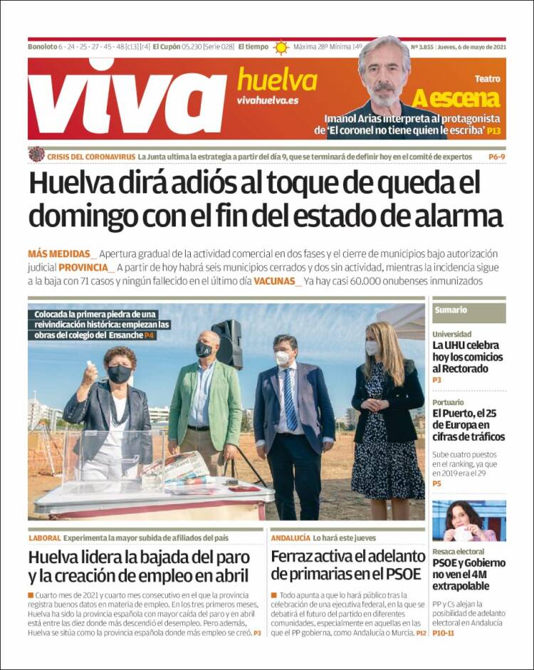 Portada de Viva Huelva (España)