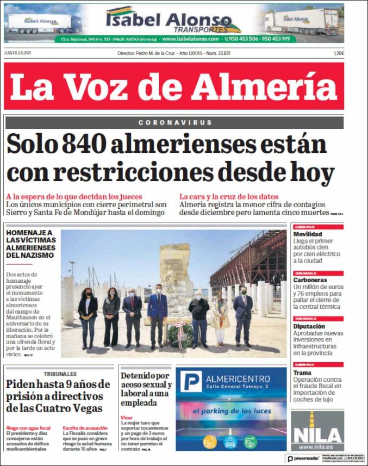 Portada de La Voz de Almería (Spain)