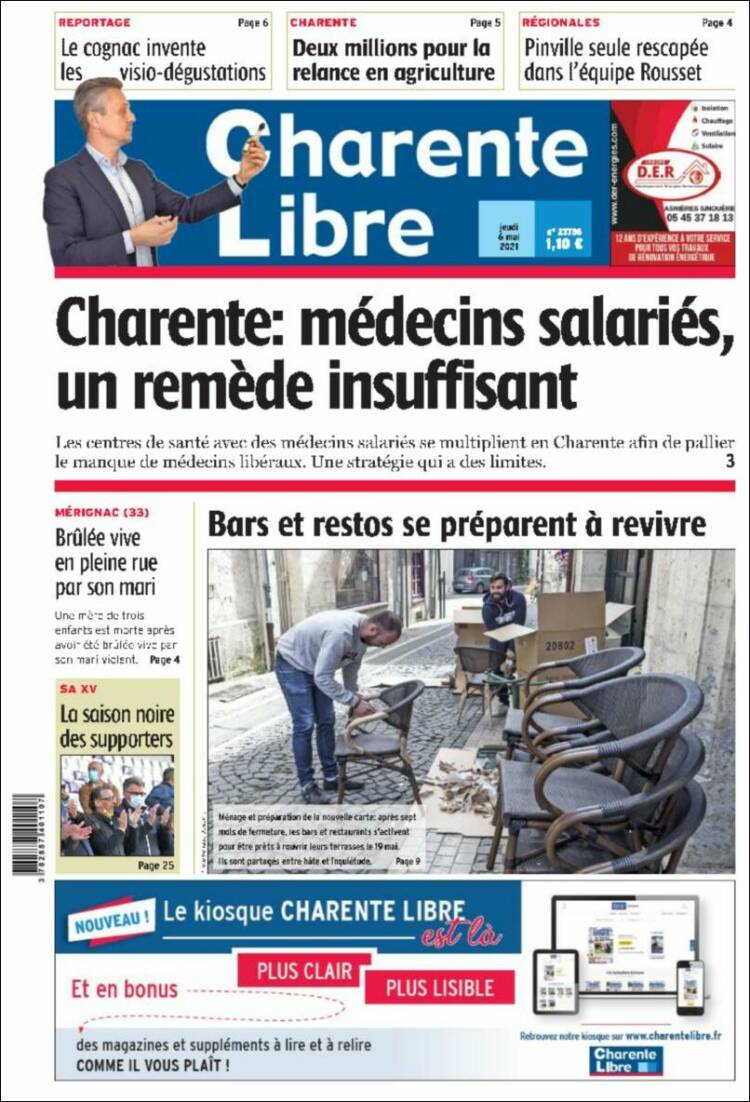 Portada de Charente Libre (France)