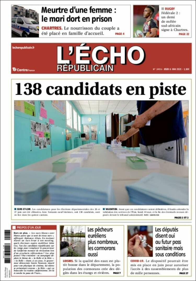 Portada de L'Echo Républicain (France)