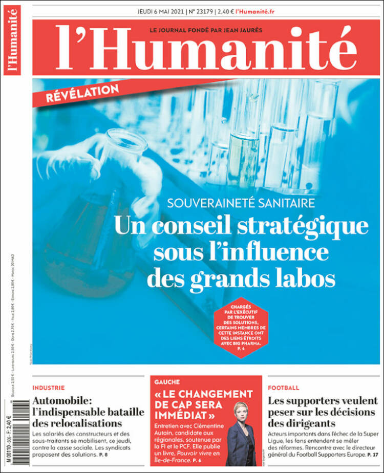 Portada de l'Humanite (Francia)