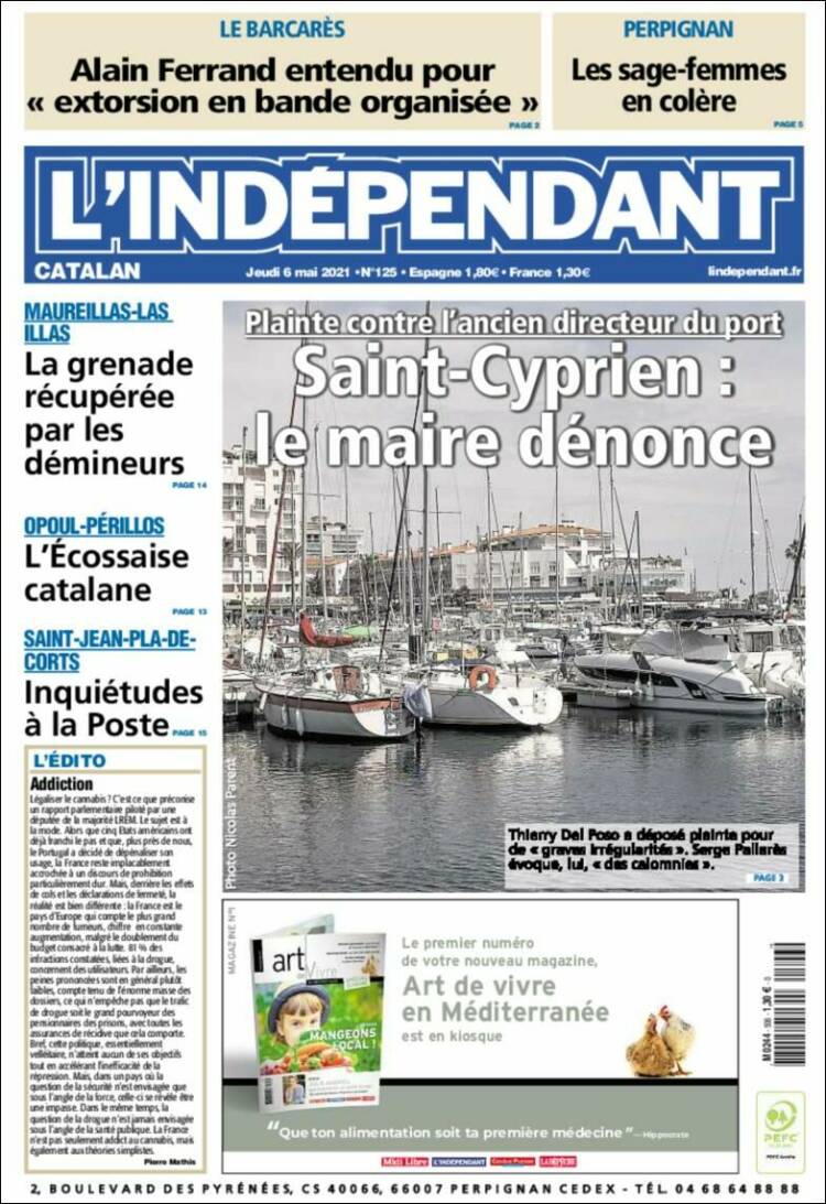 Portada de Le Indépendant (France)