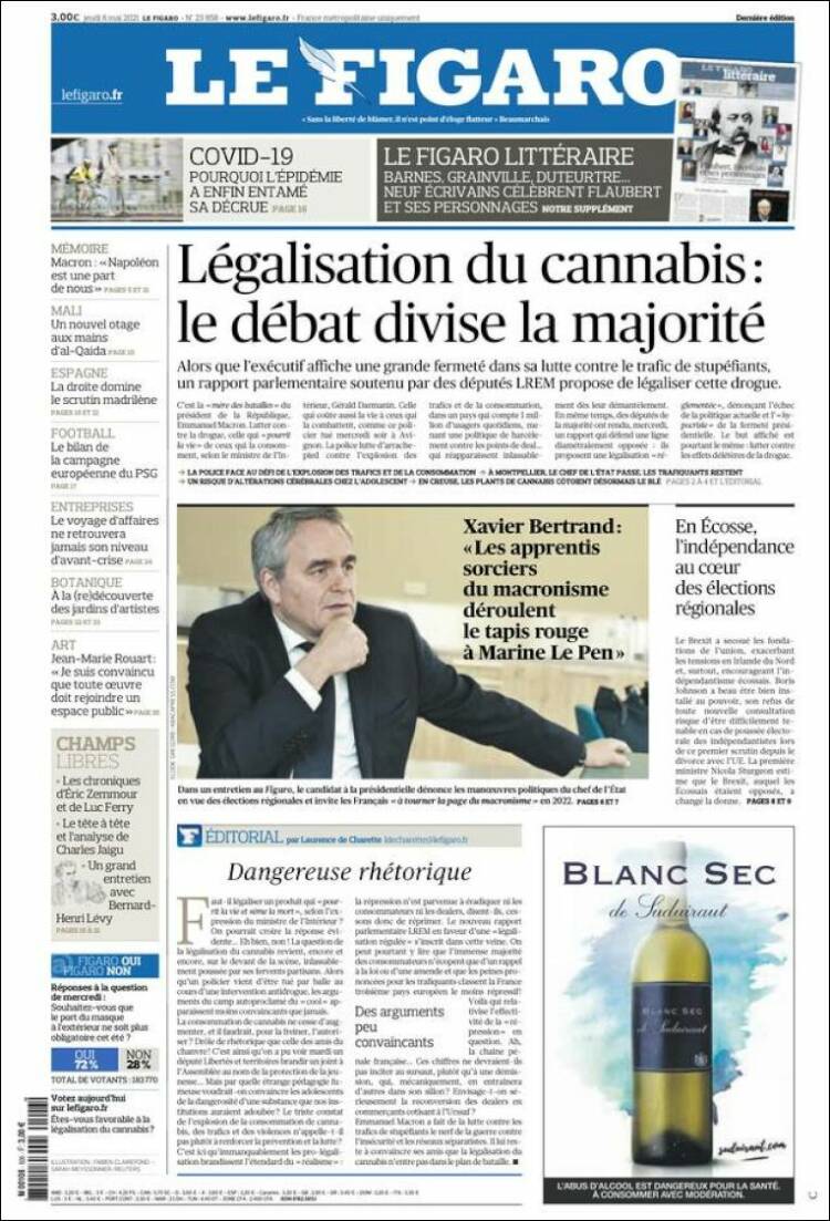 Portada de Le Figaro (Francia)