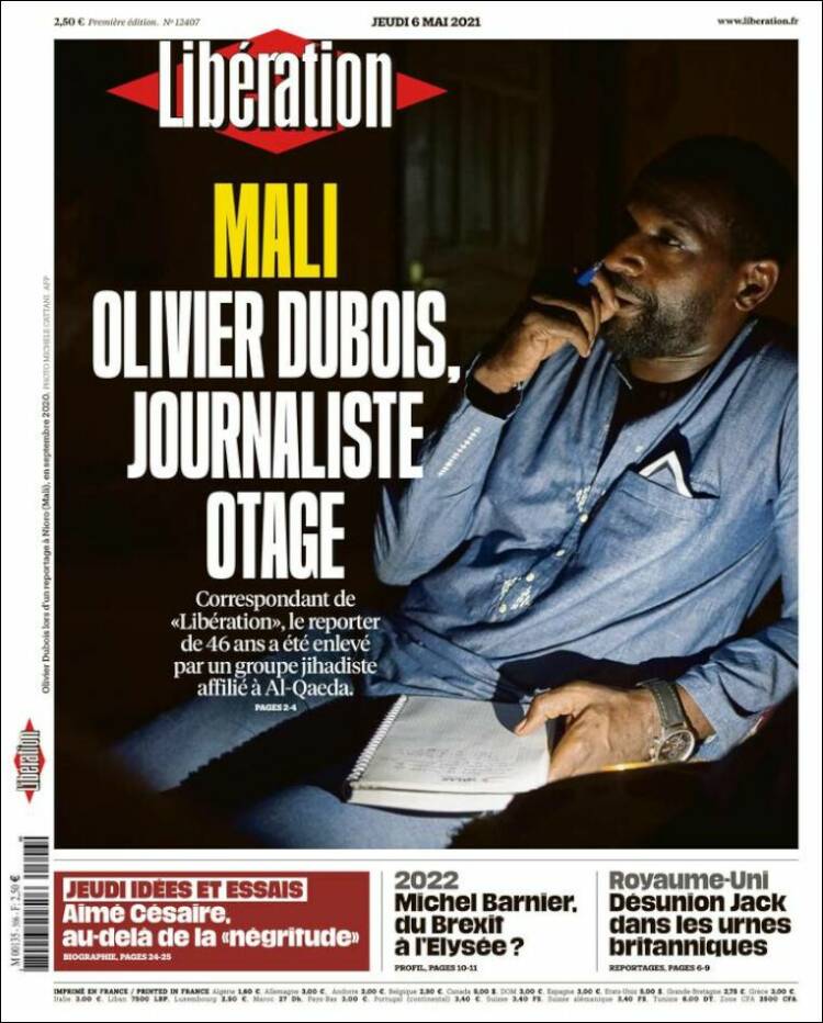 Portada de Libération (Francia)