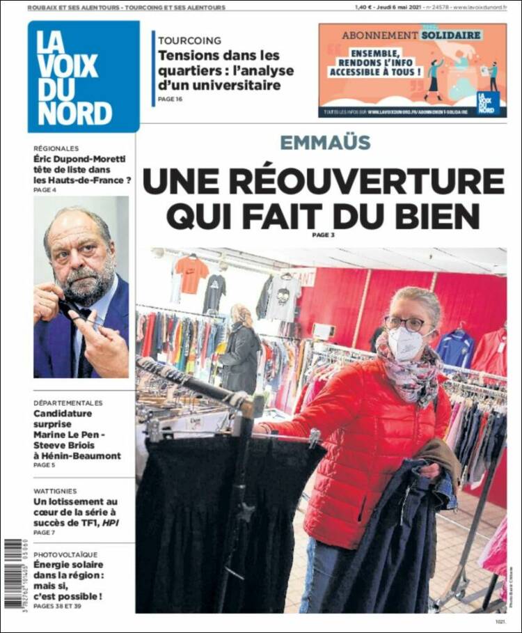 Portada de La Voix du Nord (France)