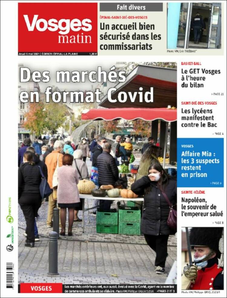 Portada de Vosges Matin (France)