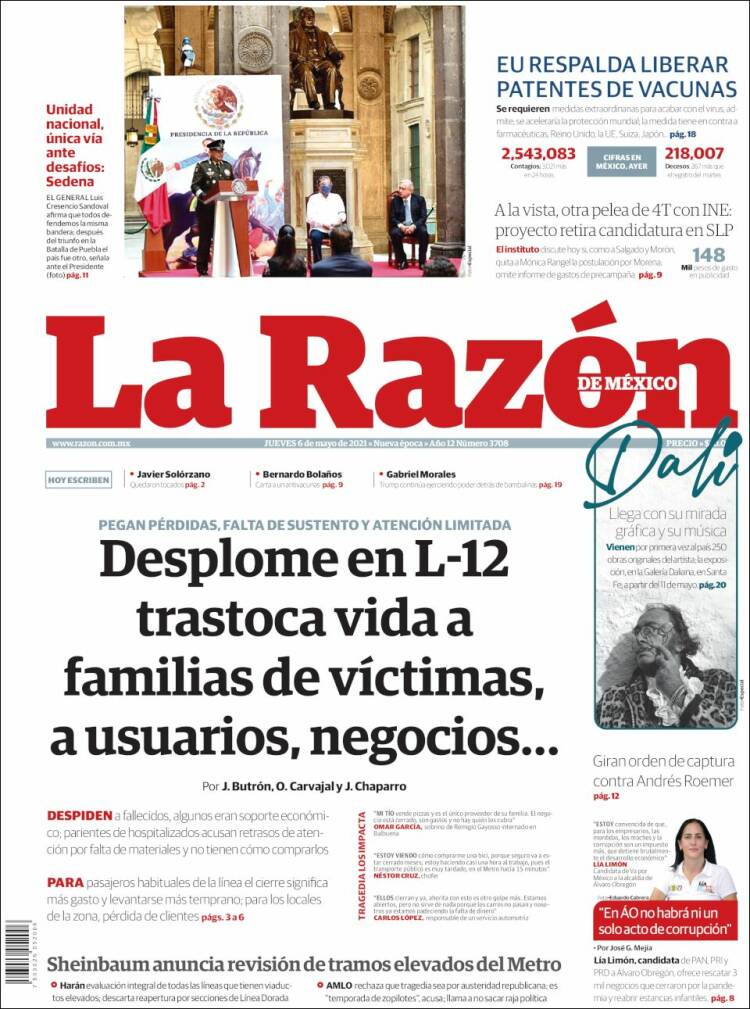 Portada de La Razón (Mexico)