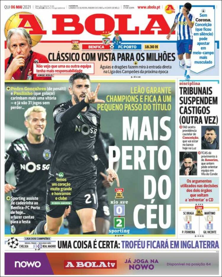Portada de A Bola (Portugal)
