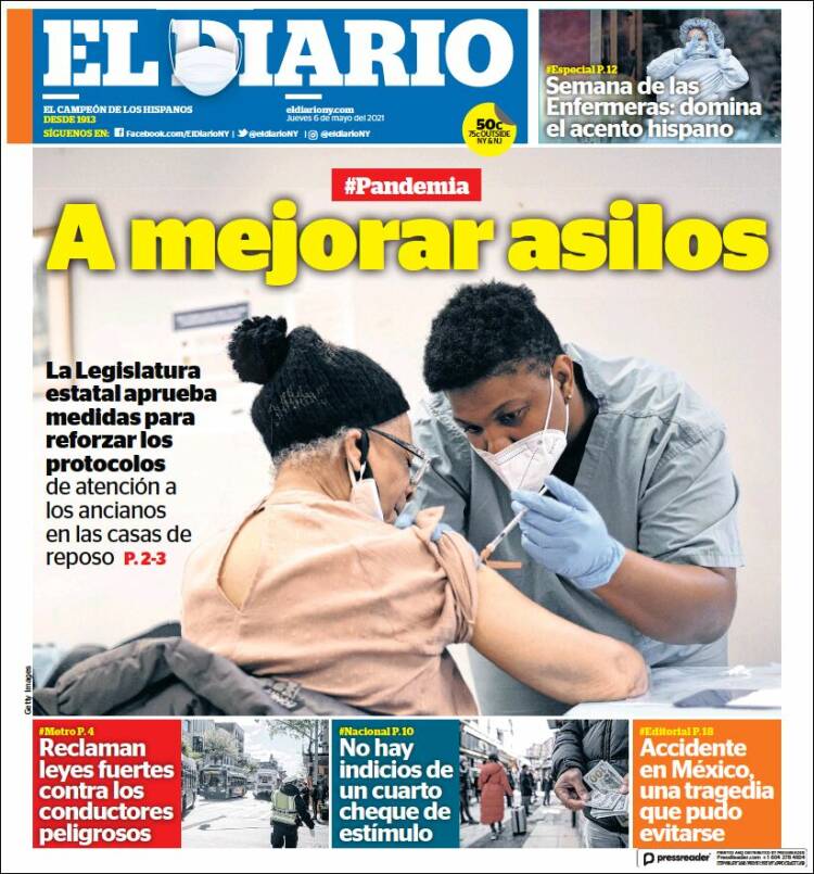 Portada de El Diario NY (USA)