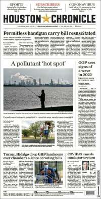 Portada de Houston Chronicle (USA)