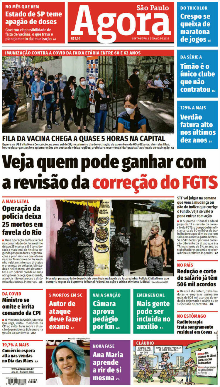 Portada de Agora São Paulo (Brasil)