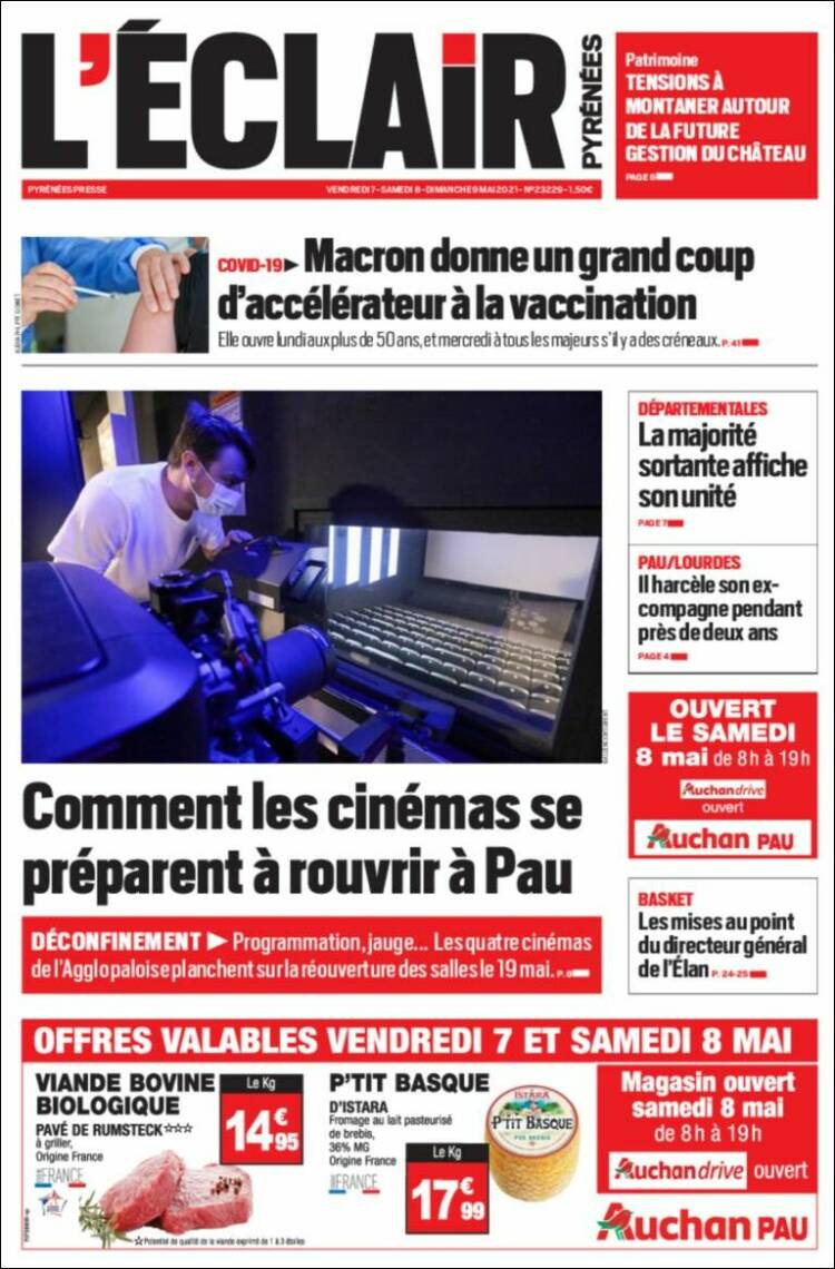 Portada de L'Eclair des Pyrénées (Francia)