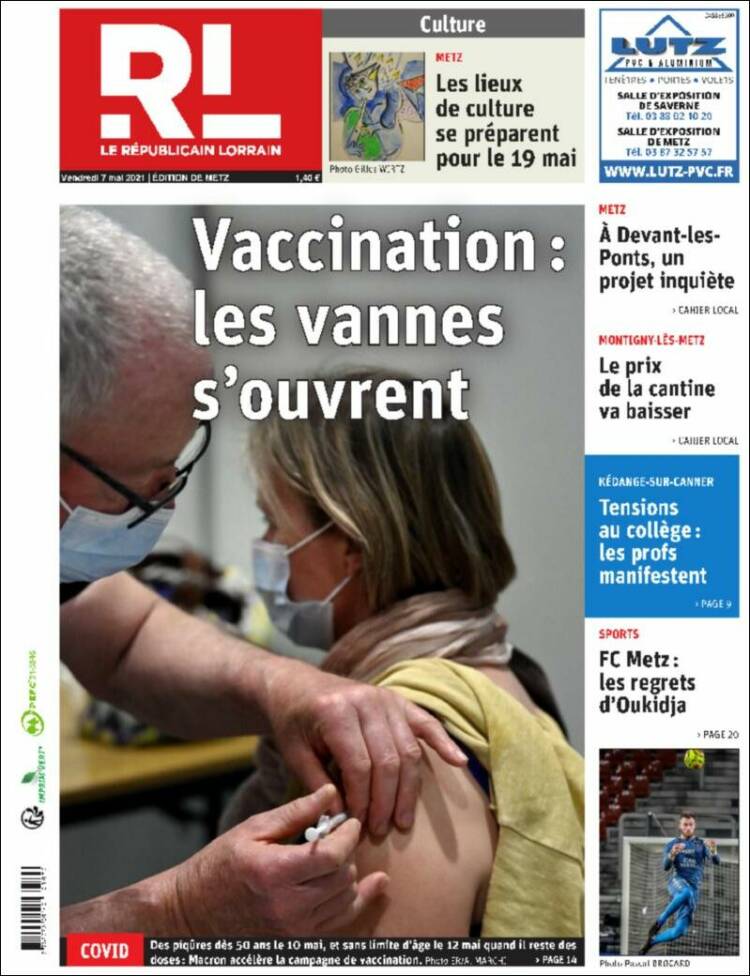 Portada de Le Republicain Lorrain (Francia)