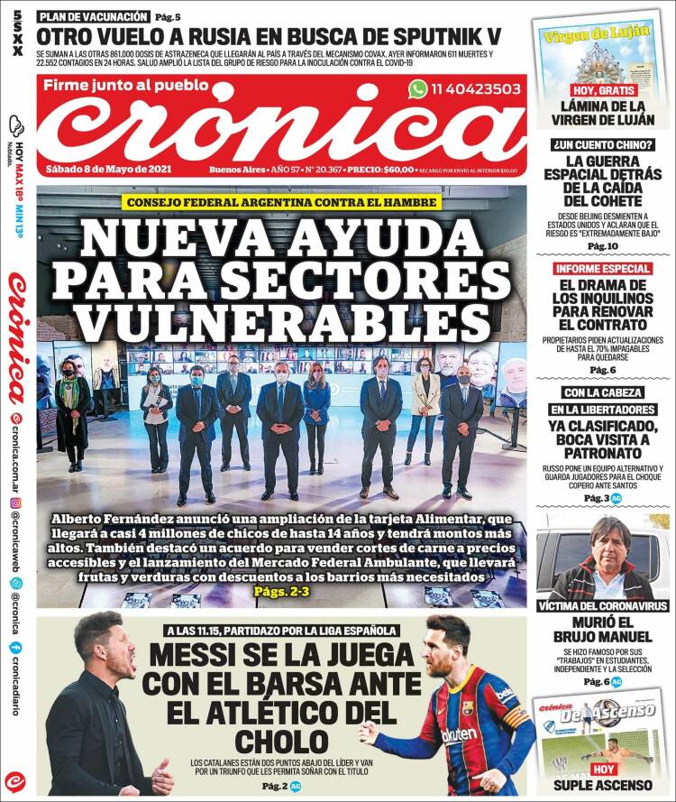 Portada de Crónica (Argentina)