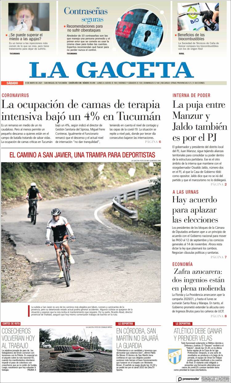 Portada de La Gaceta (Argentina)