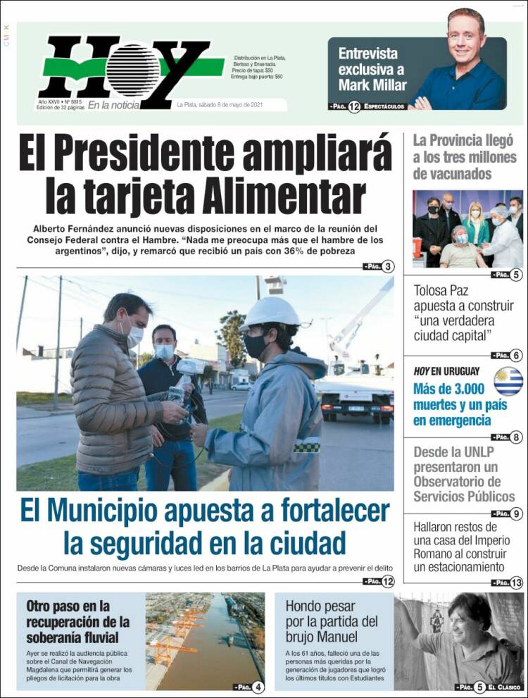 Portada de Diario Hoy (Argentina)