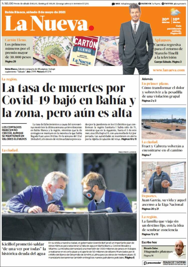 Portada de La Nueva Provincia (Argentina)