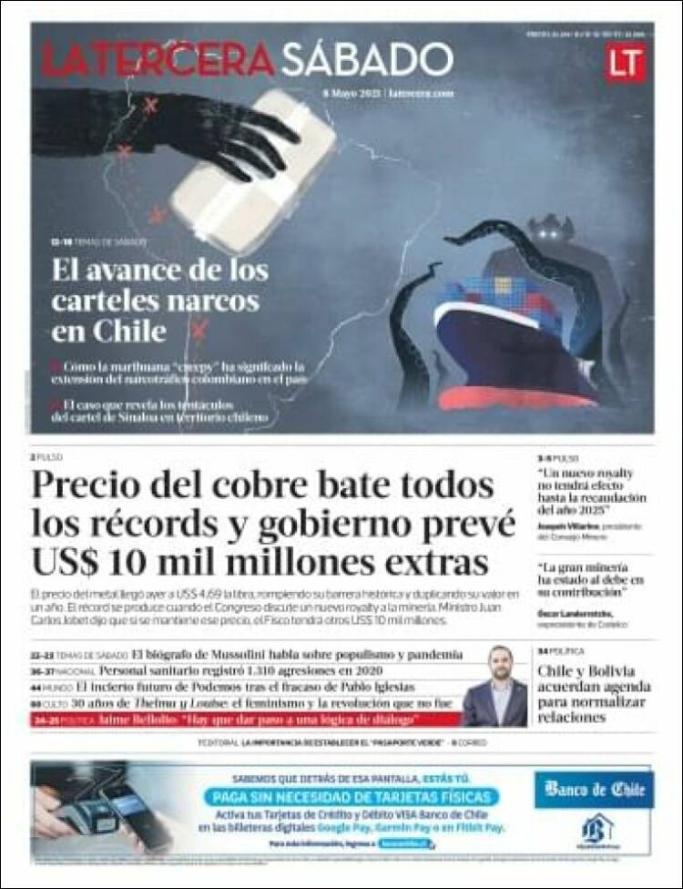 Portada de La Tercera (Chile)
