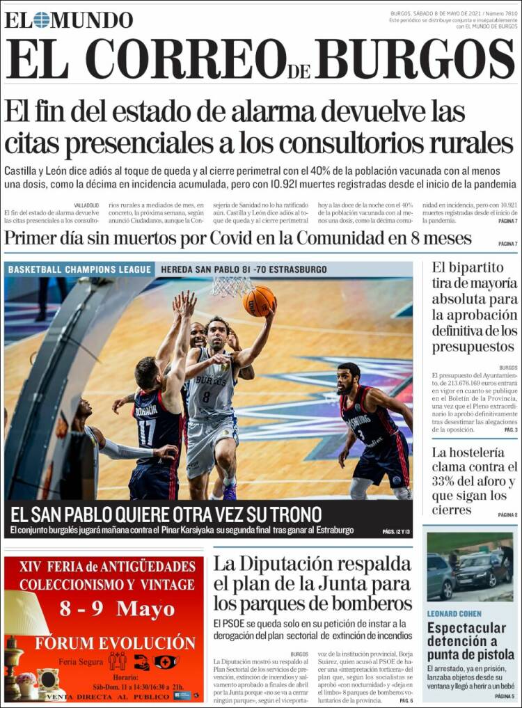 Portada de El Correo de Burgos (Espa&ntilde;a)