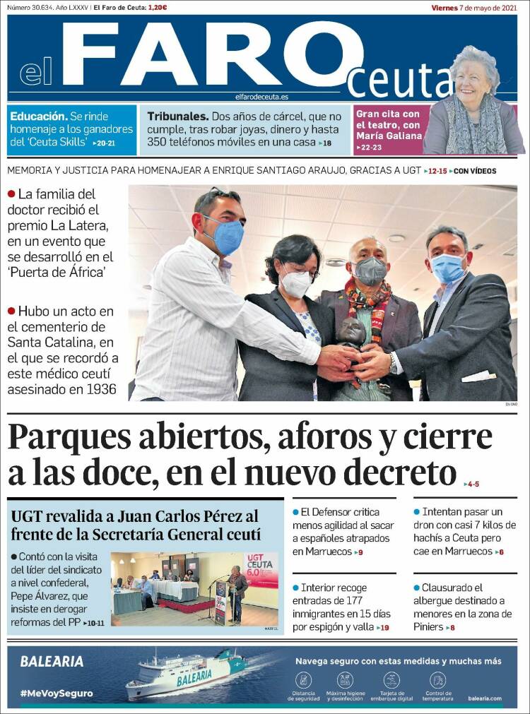 Portada de El Faro de Ceuta (Espa&ntilde;a)