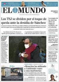 Portada de El Mundo (España)