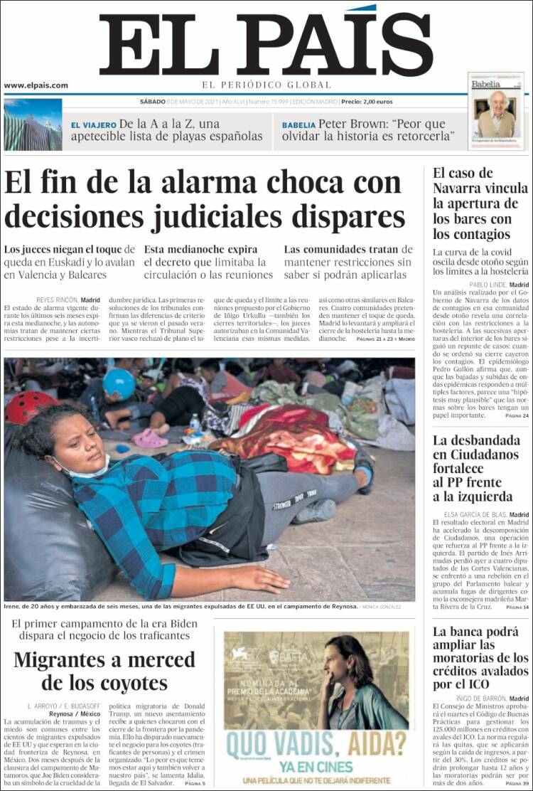 Portada de El País (España)