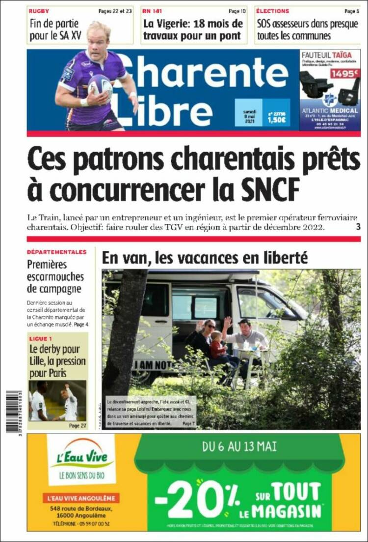 Portada de Charente Libre (Francia)