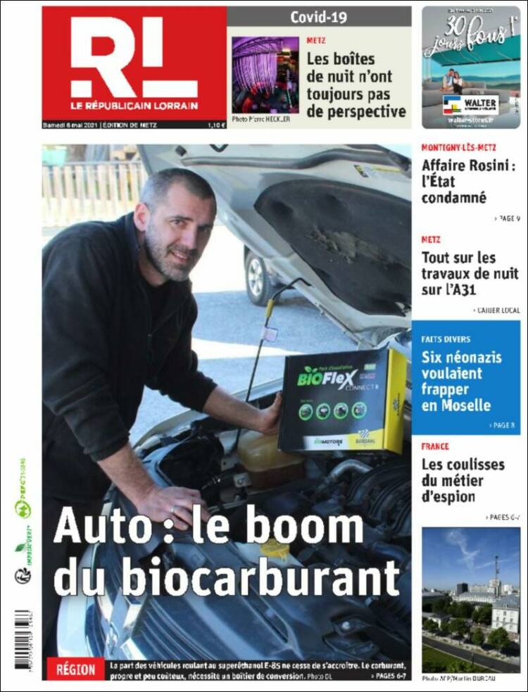 Portada de Le Republicain Lorrain (Francia)