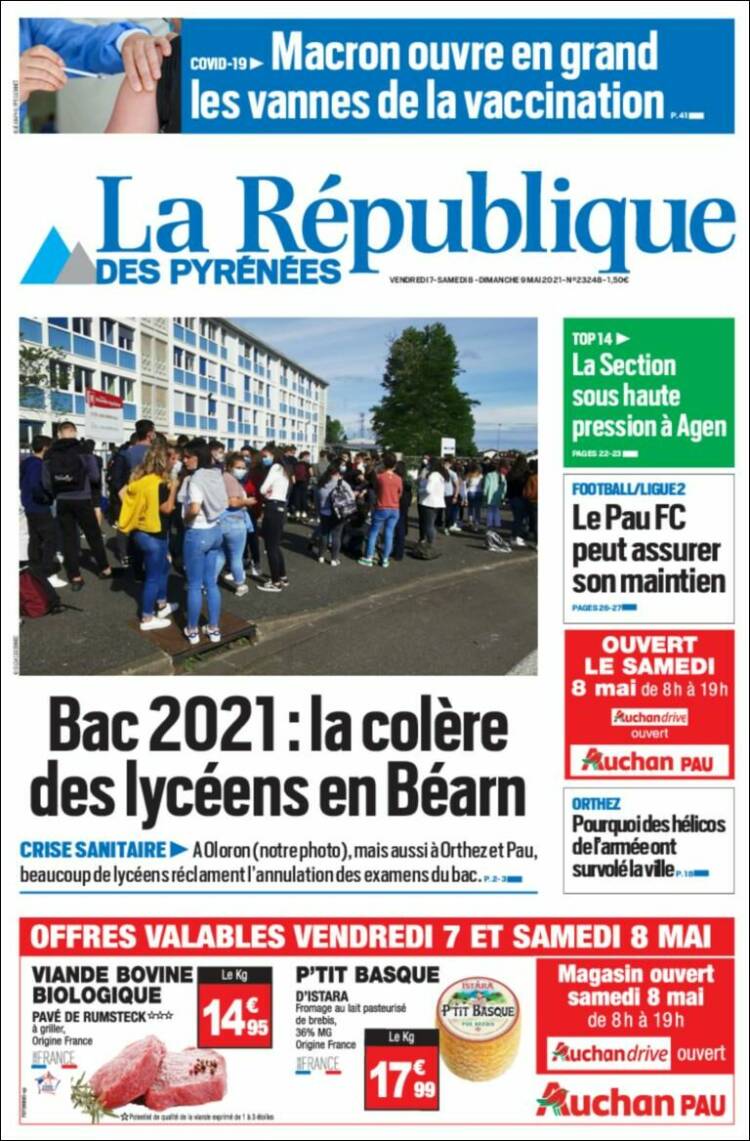 Portada de La République des Pyrénées (Francia)