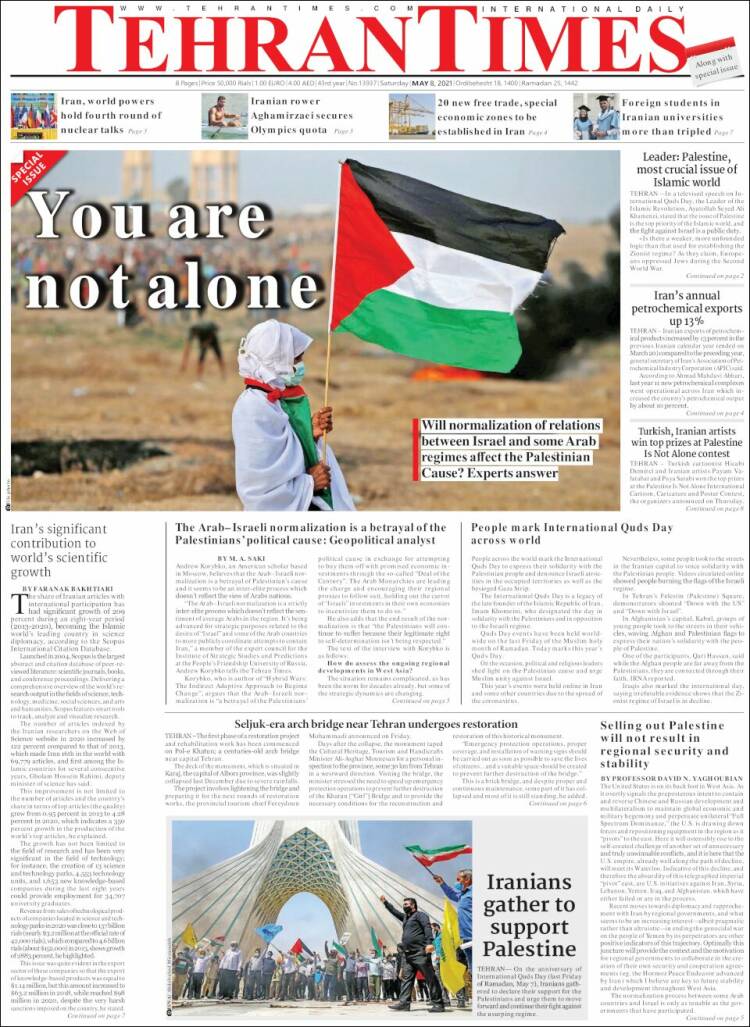 Portada de TehranTimes (Ir&aacute;n)