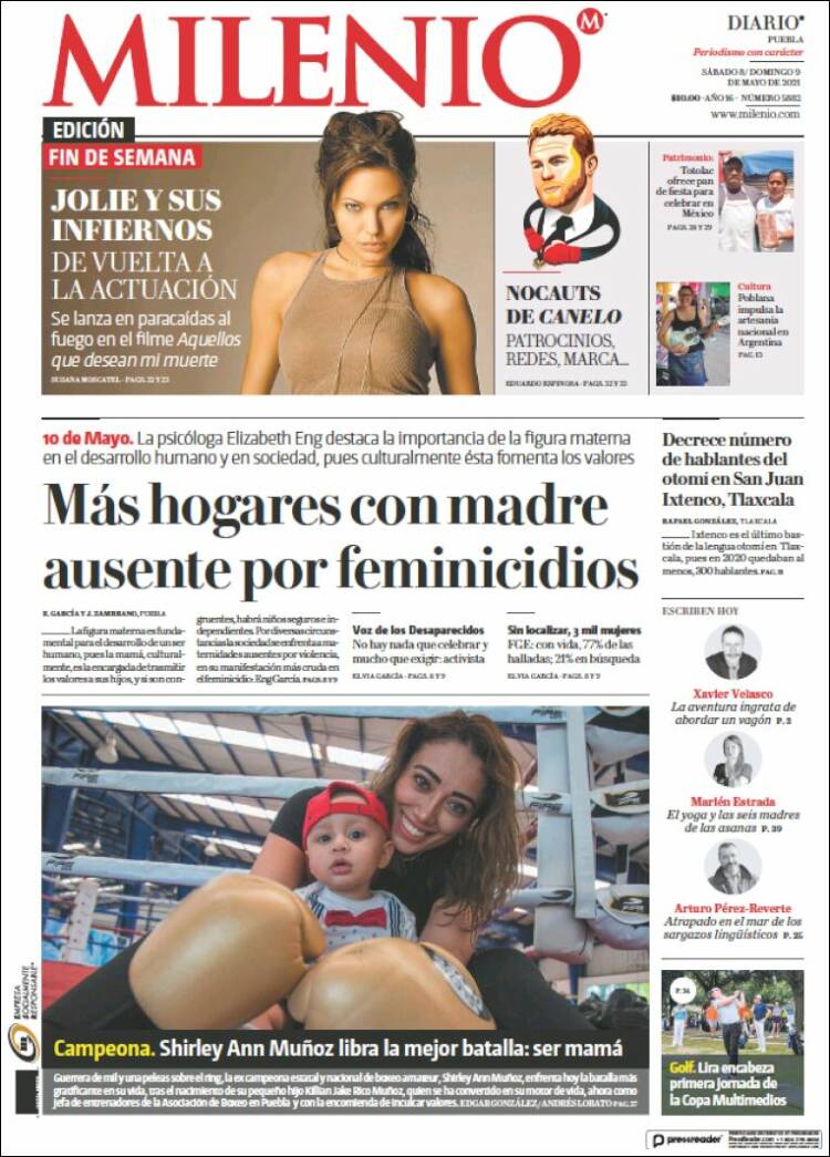 Portada de Milenio de Puebla (México)
