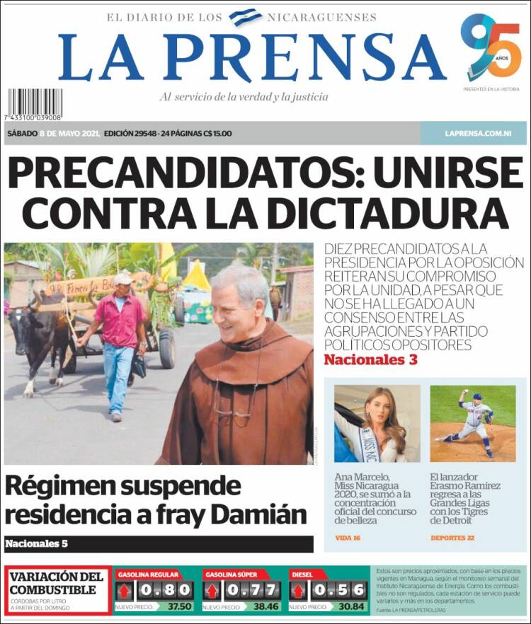 Portada de La Prensa (Nicaragua)