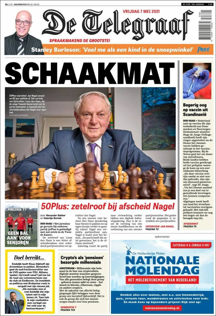 Portada de De Telegraaf (Pa&iacute;ses Bajos)