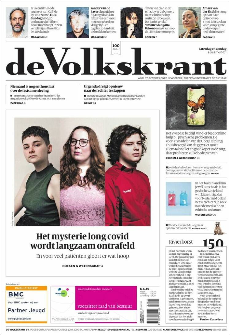 Portada de De Volkskrant (Pa&iacute;ses Bajos)