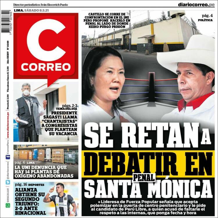 Portada de Diario Correo (Per&uacute;)