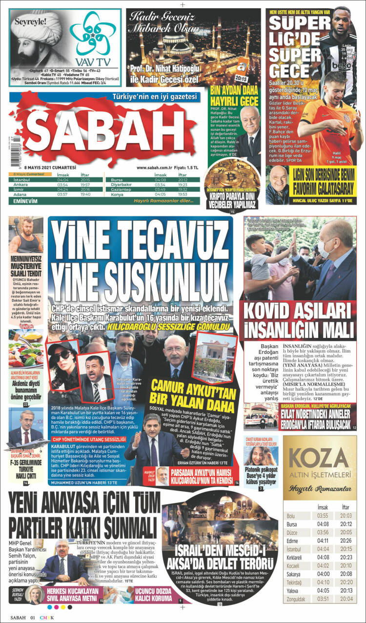 Portada de Sabah (Turqu&iacute;a)