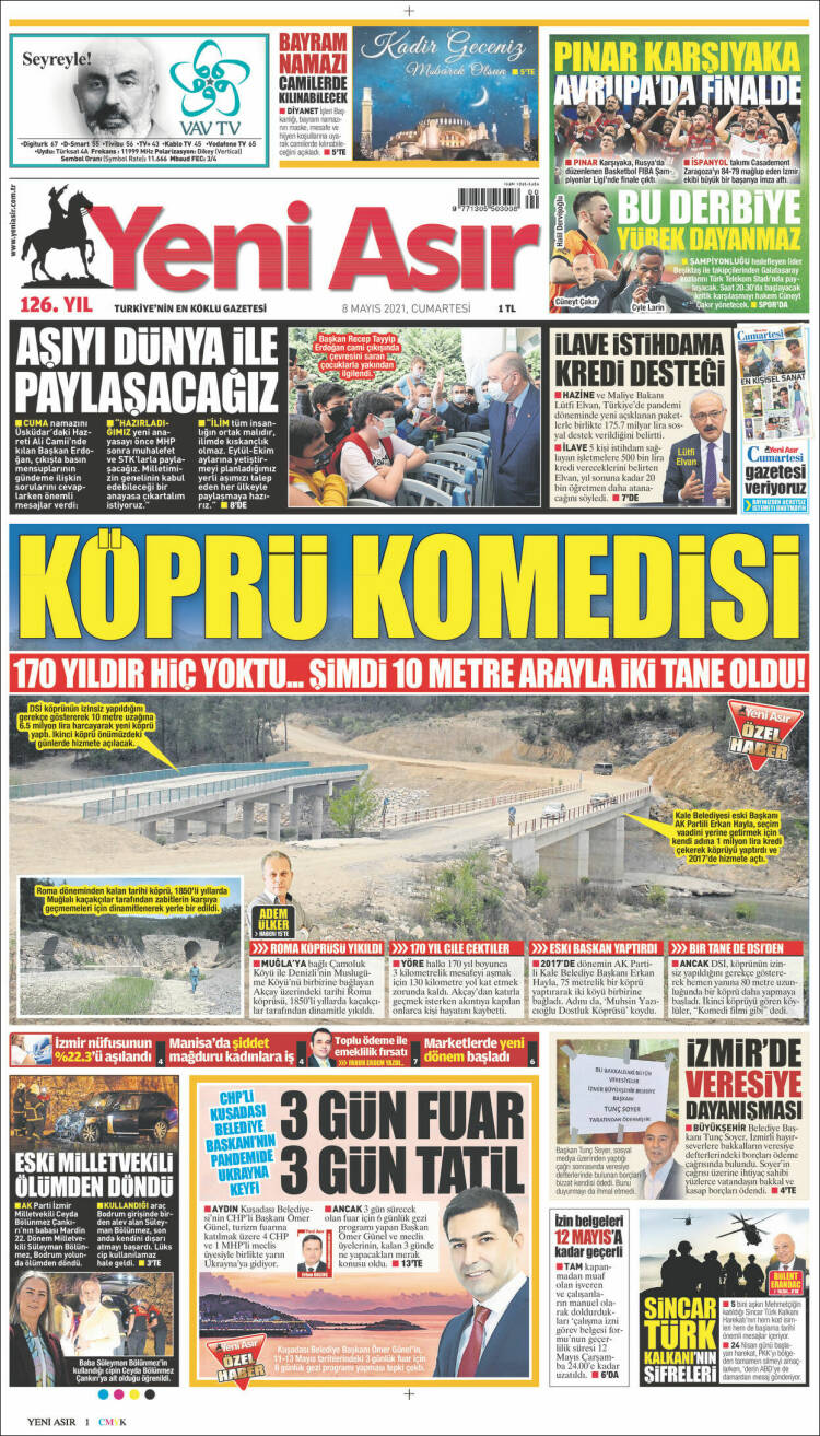 Portada de Yeni Asır (Turquía)