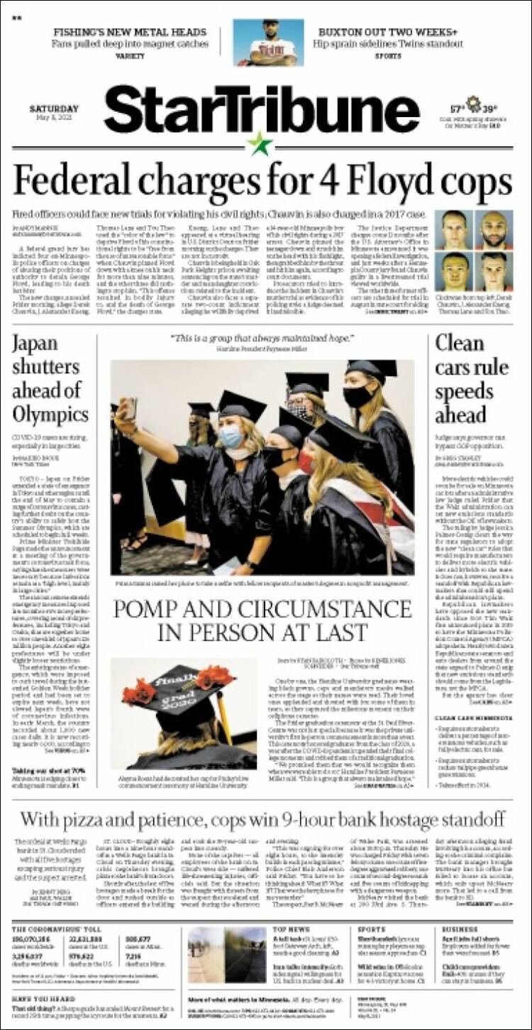 Portada de Star Tribune (USA)