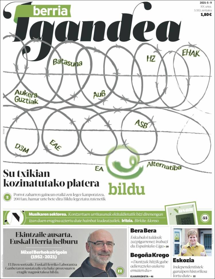 Portada de Berria (Spain)