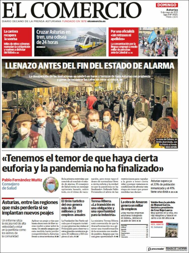 Portada de El Comercio (Spain)
