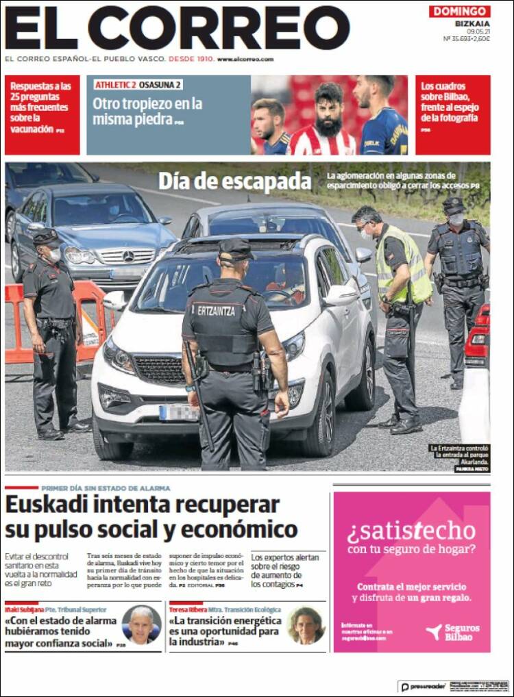 Portada de El Correo (España)