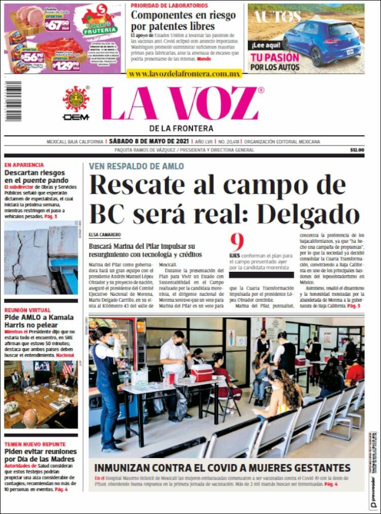 Portada de La Voz de la Frontera (Mexico)