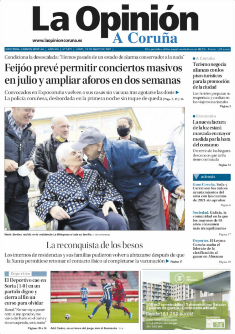 Portada de La Opinión de A Coruña (España)