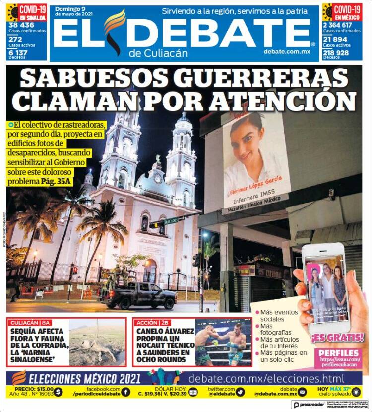 Portada de El Debate de Culiacán (M&eacute;xico)